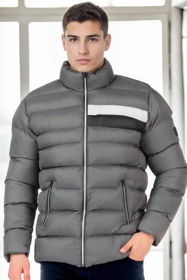 dewberry M9650 DEWBERRY MEN'S PUFFER JACKET-GREY