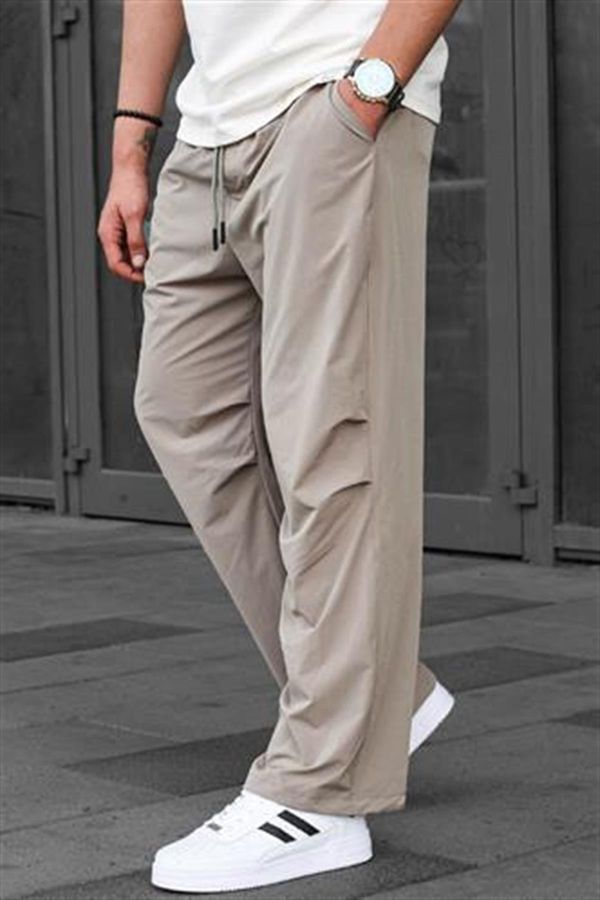 Madmext Madmext Beige Regular Fit Men's Parachute Pants 6504