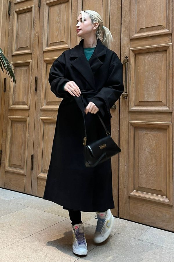 Madmext Madmext Black Oversize Women's Long Coat