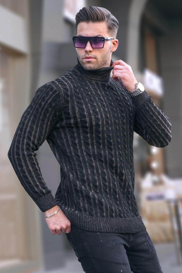 Madmext Madmext Black Turtleneck Knitted Detailed Sweater 6317