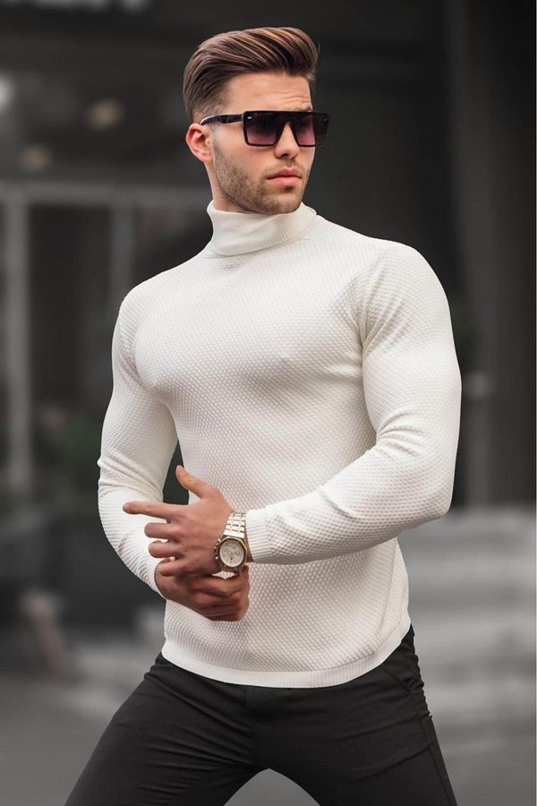 Madmext Madmext Bone Color Turtleneck Men's Knitwear Sweater 6306