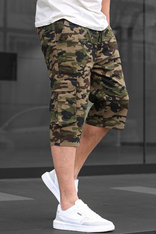 Madmext Madmext Khaki Camouflage Cargo Pocket Capri Men's Trousers 6331
