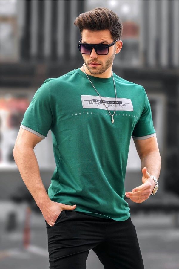 Madmext Madmext Men's Printed Green T-Shirt 5394