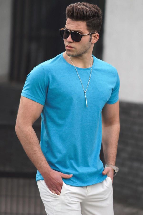 Madmext Madmext Men's Turquoise Basic T-Shirt 4055