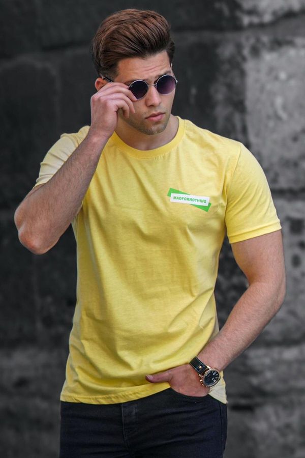 Madmext Madmext Men's Yellow Printed T-Shirt 5270