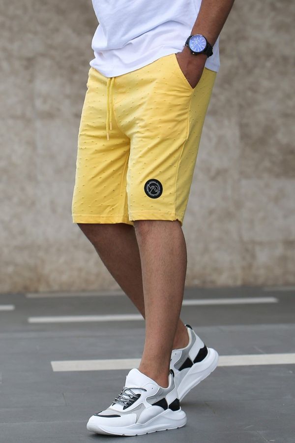 Madmext Madmext Ripped Detailed Yellow Casual Shorts 2923