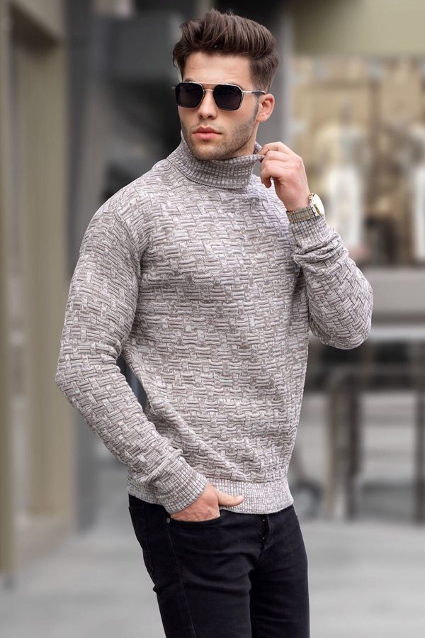 Madmext Madmext Stone Color Turtleneck Knitwear Sweater 5758