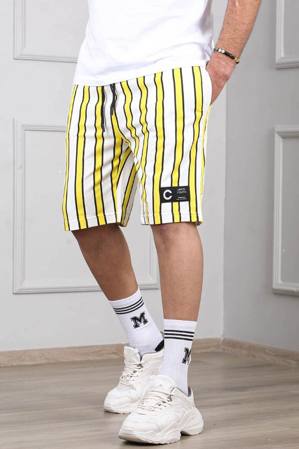 Madmext Madmext Striped Yellow Daily Shorts 2915