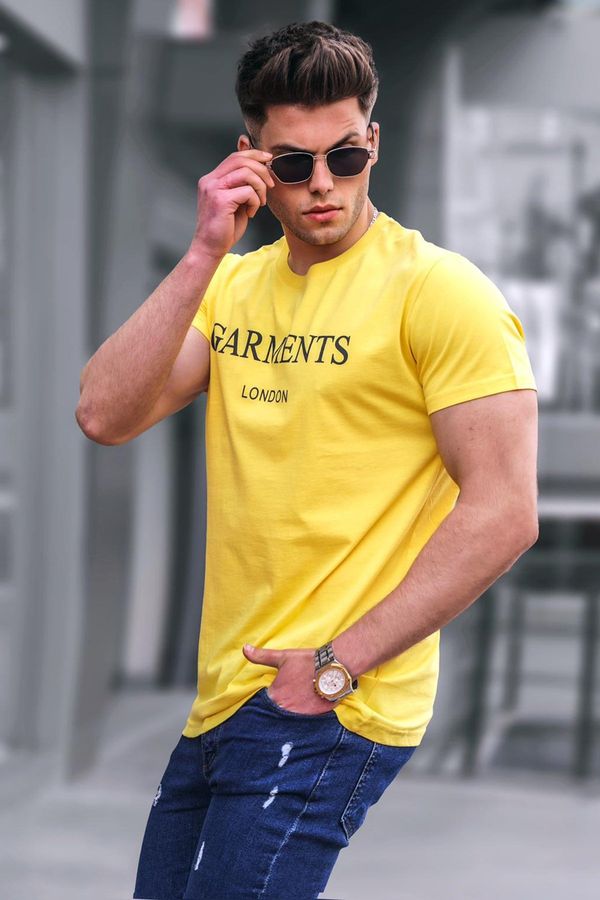 Madmext Madmext Yellow Printed T-Shirt 4018