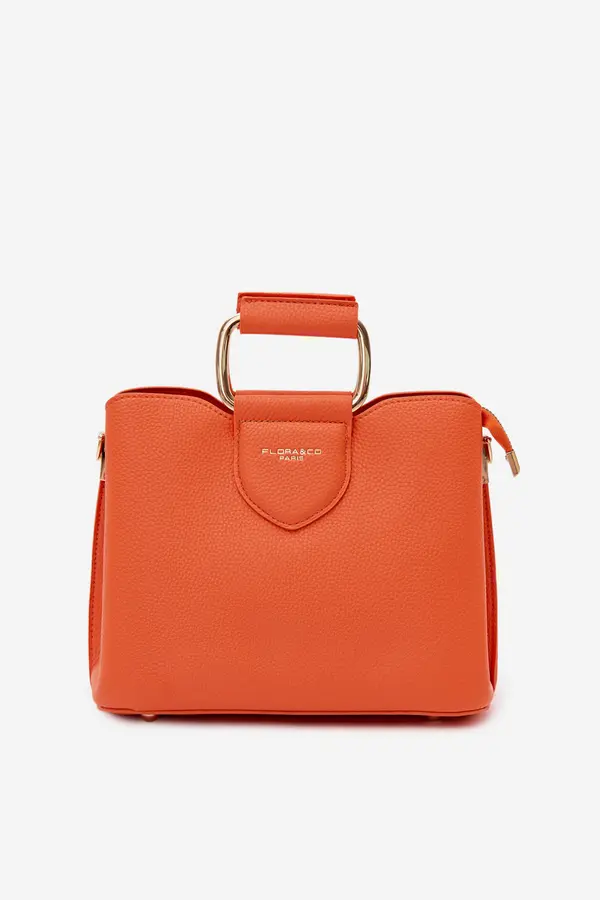 FLORA & CO Majhna torbica iz eko usnja Flora&amp;Co oranžna