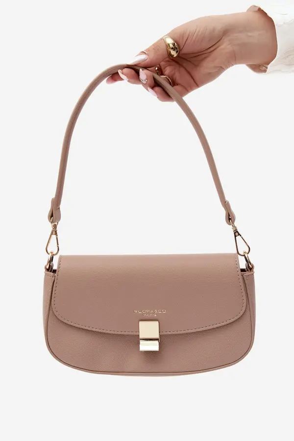 FLORA & CO Majhna usnjena torbica Flora&amp;Co bež barve