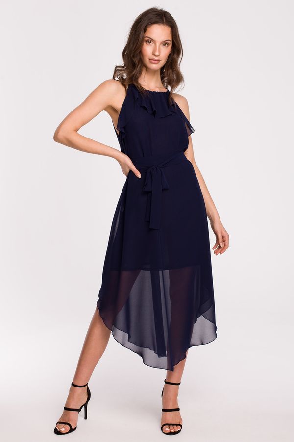 Makover Makover Woman's Dress K137 Navy Blue