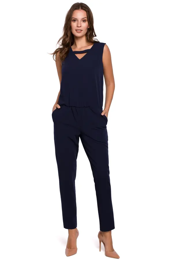 Makover Makover Woman's Jumpsuit K009 Navy Blue