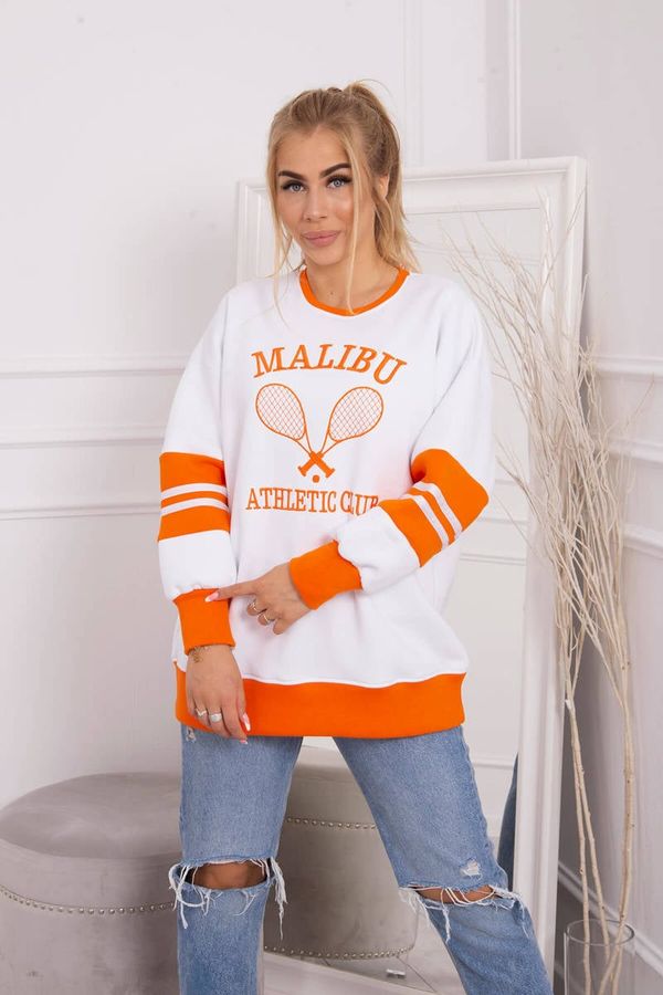 Kesi Malibu insulated sweatshirt white + orange