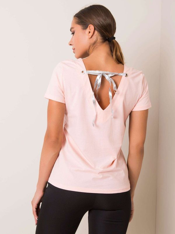 Fashionhunters Marble FOR FITNESS T-shirt in peach color