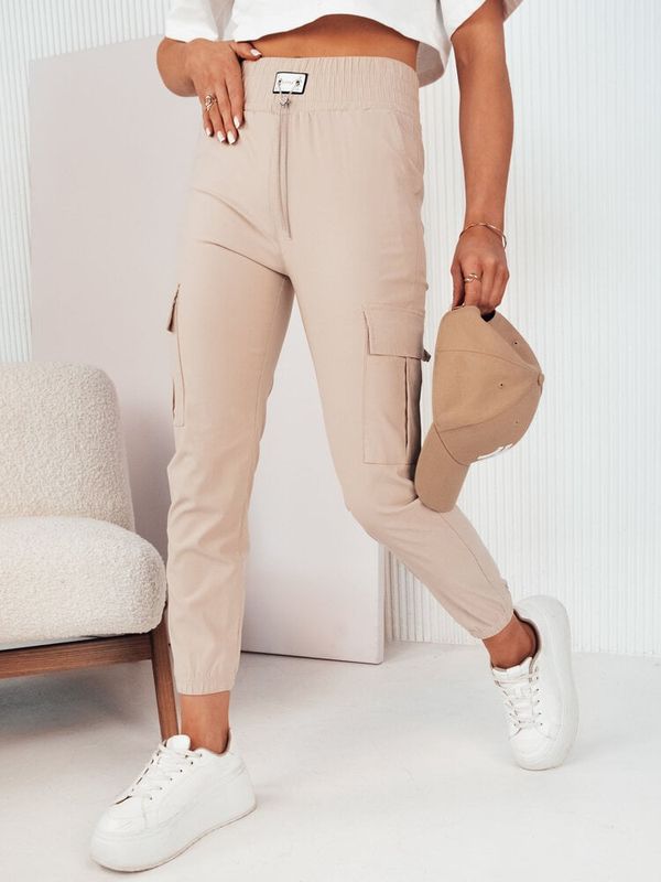 DStreet MAREN women's trousers beige Dstreet