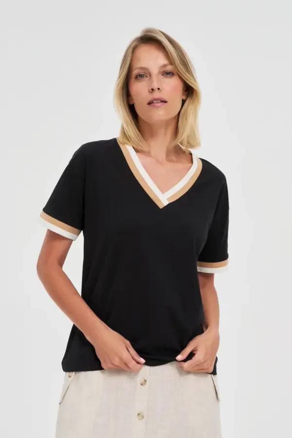 Marisse Marisse Black Cotton Blouse
