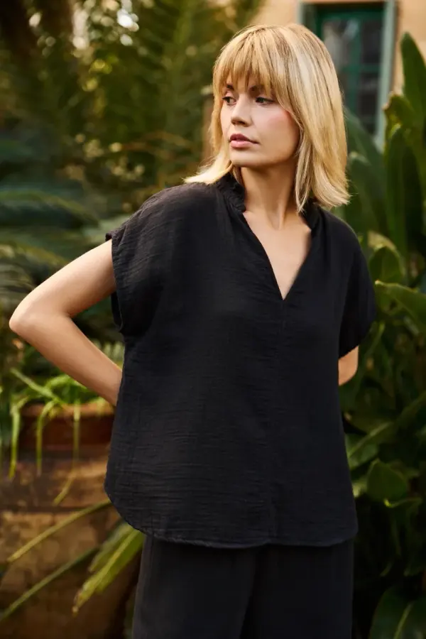 Marisse Marisse Black Cotton Shirt