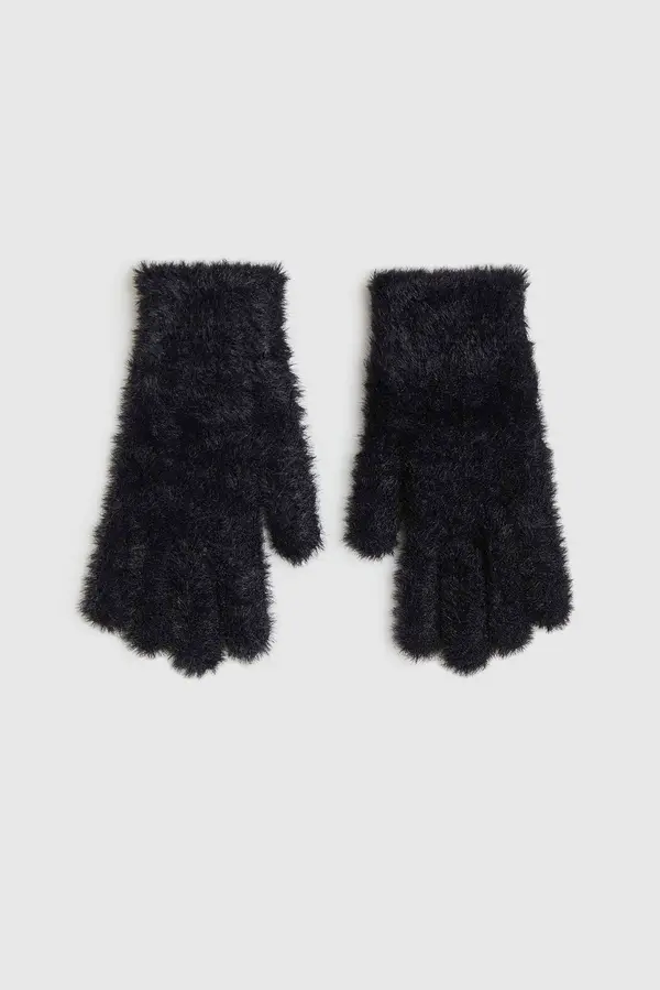 Marisse Marisse Black Fur Gloves