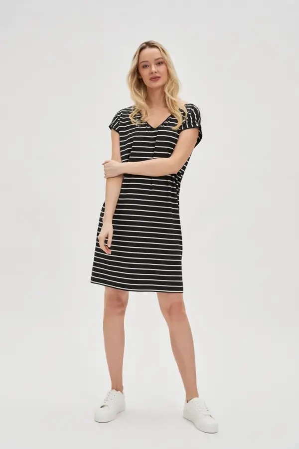 Marisse Marisse Black Striped Dress