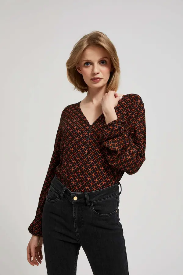 Marisse Marisse Blouse With A Geometric Pattern