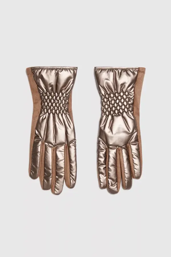 Marisse Marisse Brown Quilted Gloves