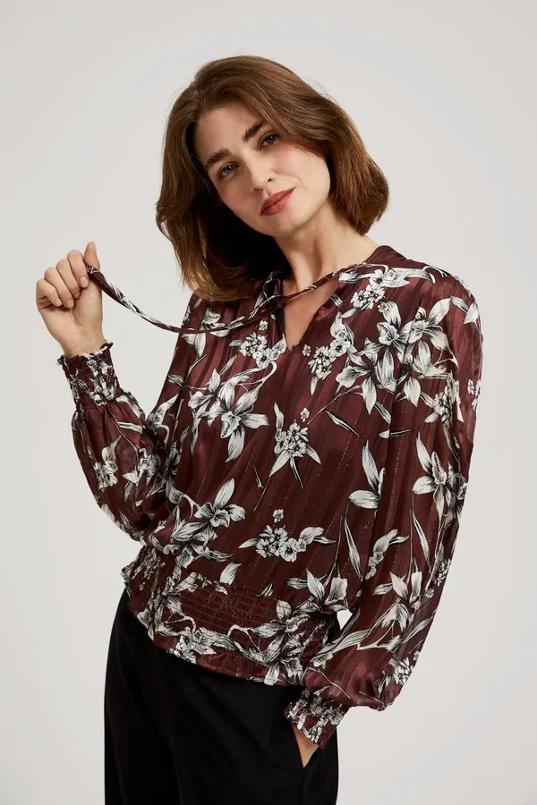 Marisse Marisse Chestnut Floral Pattern Shirt