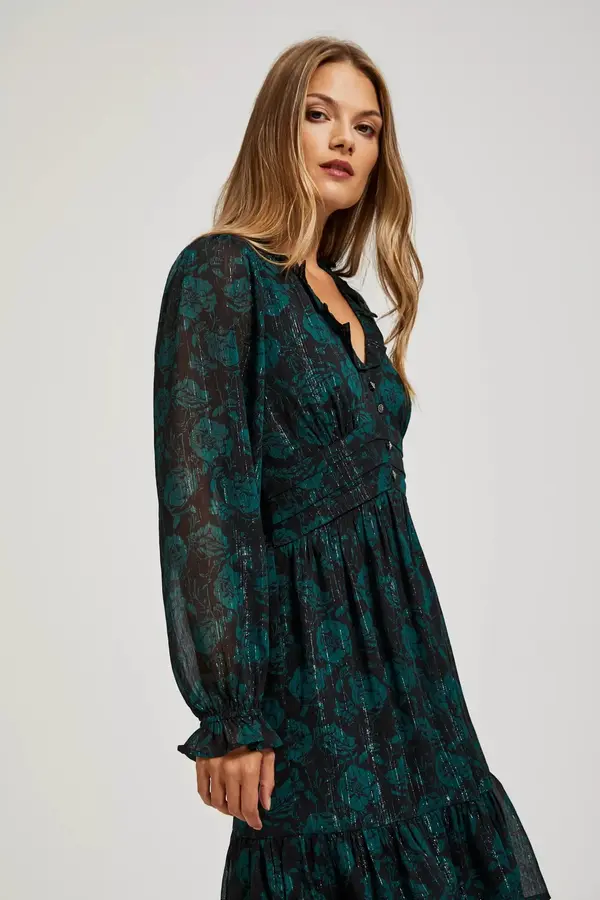 Marisse Marisse Chiffon Dress With A Floral Pattern