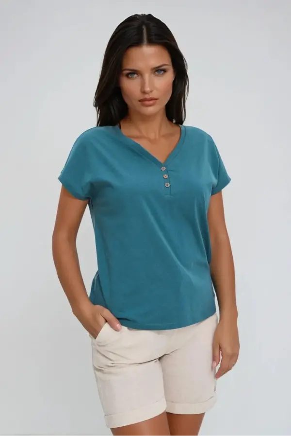 Marisse Marisse Cotton Blouse With Buttons, Green
