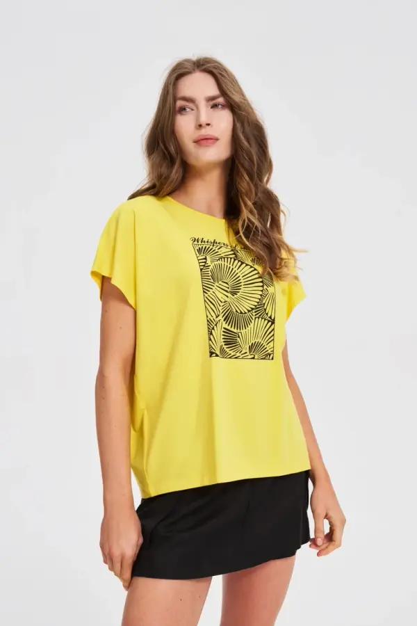 Marisse Marisse Cotton Blouse With Yellow Print