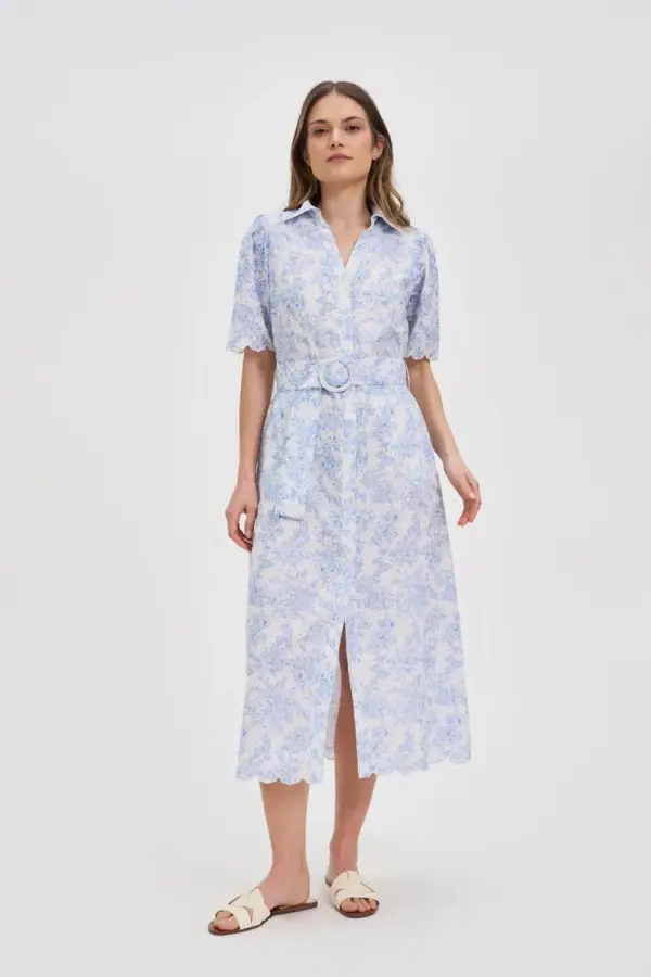 Marisse Marisse Cotton Dress With A Belt, White