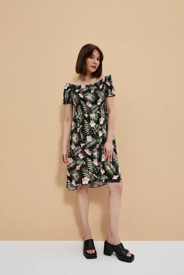 Marisse Marisse Dress With A Floral Motif L-Su-3757 Black