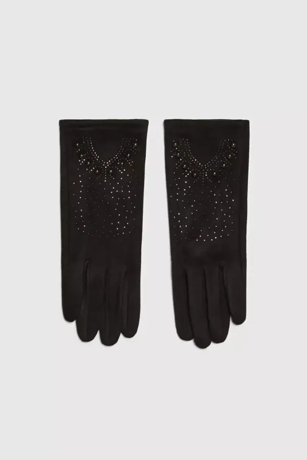 Marisse Marisse Gloves Decorated With Zircons