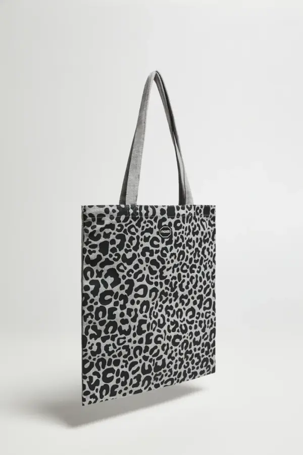 Marisse Marisse Gray Animal Print Shopper Bag
