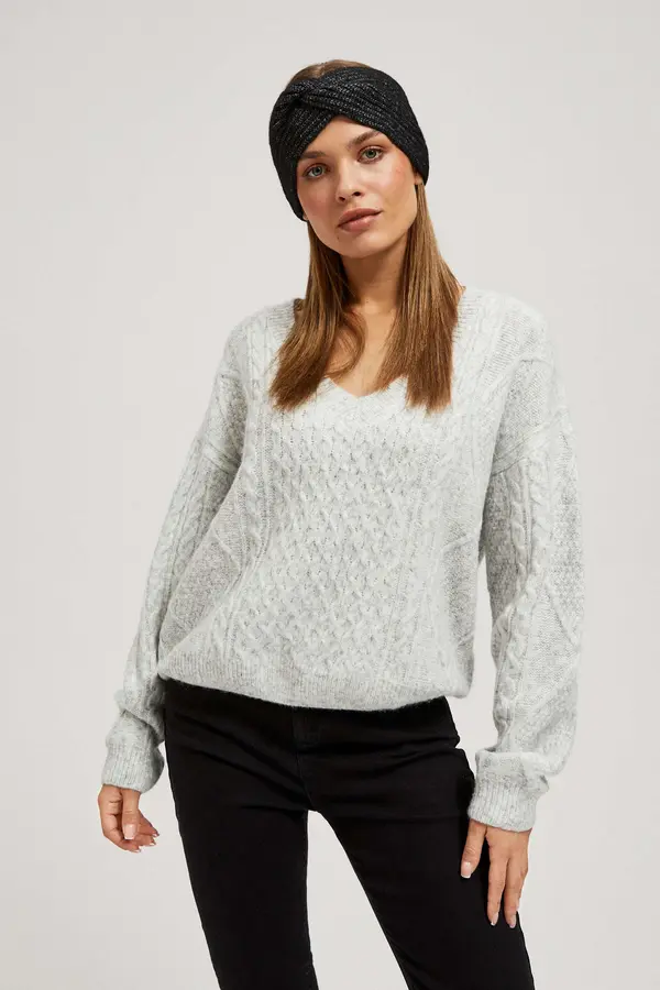 Marisse Marisse Gray V-Neck Sweater
