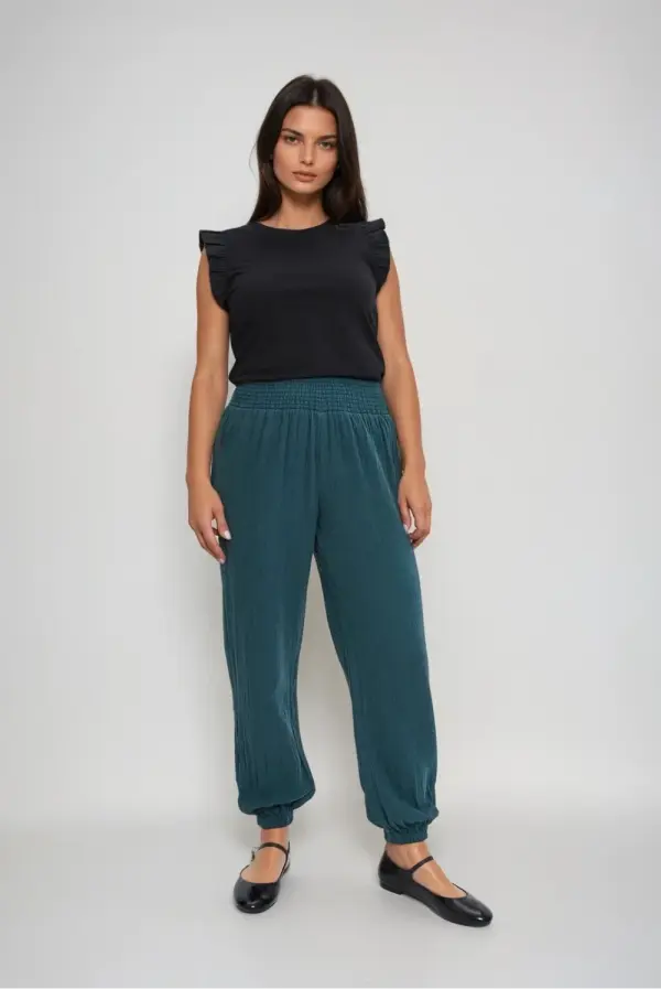 Marisse Marisse Green Cotton Trousers