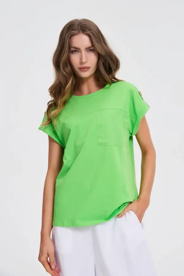 Marisse Marisse Green T-Shirt With Pocket