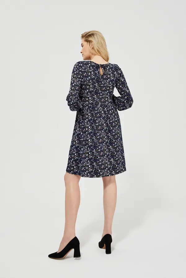 Marisse Marisse Knitted Dress With Print L-Su-3422 Navy