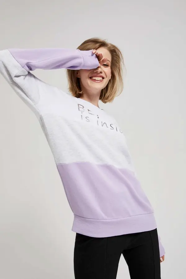 Marisse Marisse Lavender Printed Sweatshirt