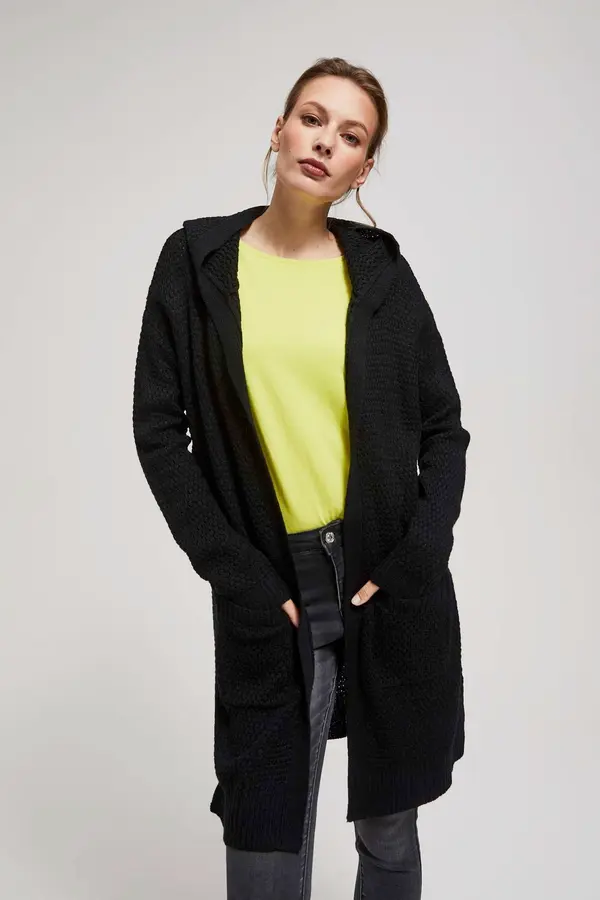 Marisse Marisse Long Cardigan With Pockets, Black