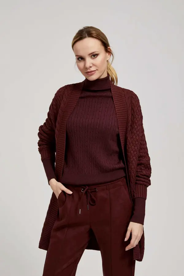 Marisse Marisse Long Chestnut Cardigan