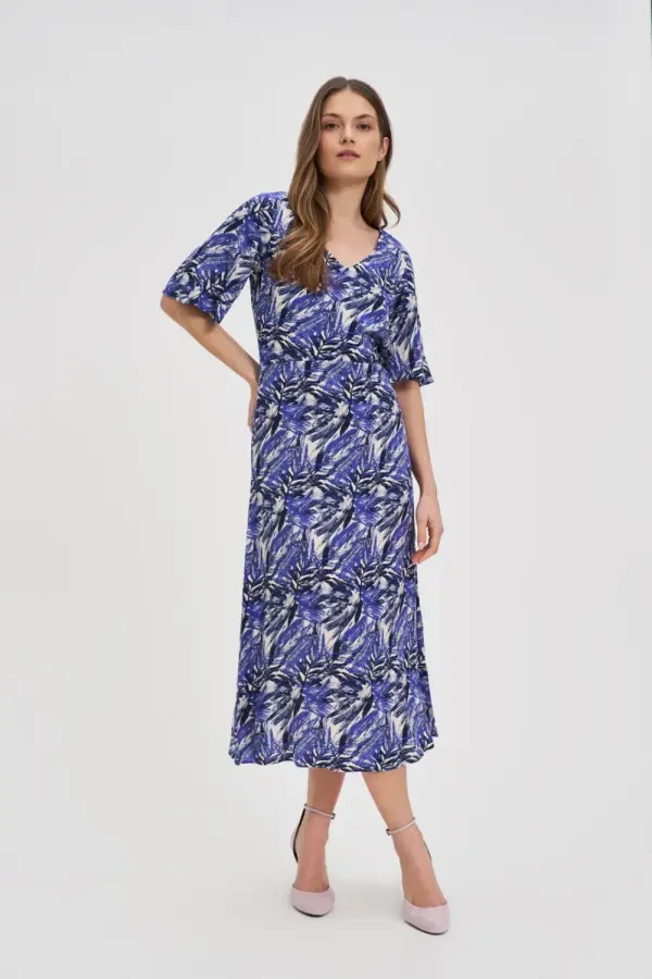 Marisse Marisse Navy Blue Viscose Midi Dress