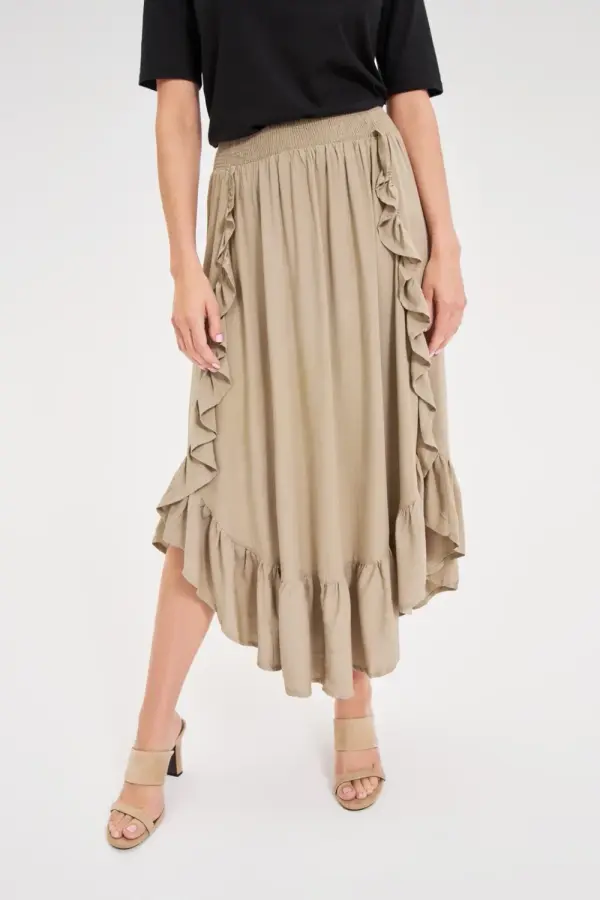 Marisse Marisse Olive Ruffle Skirt