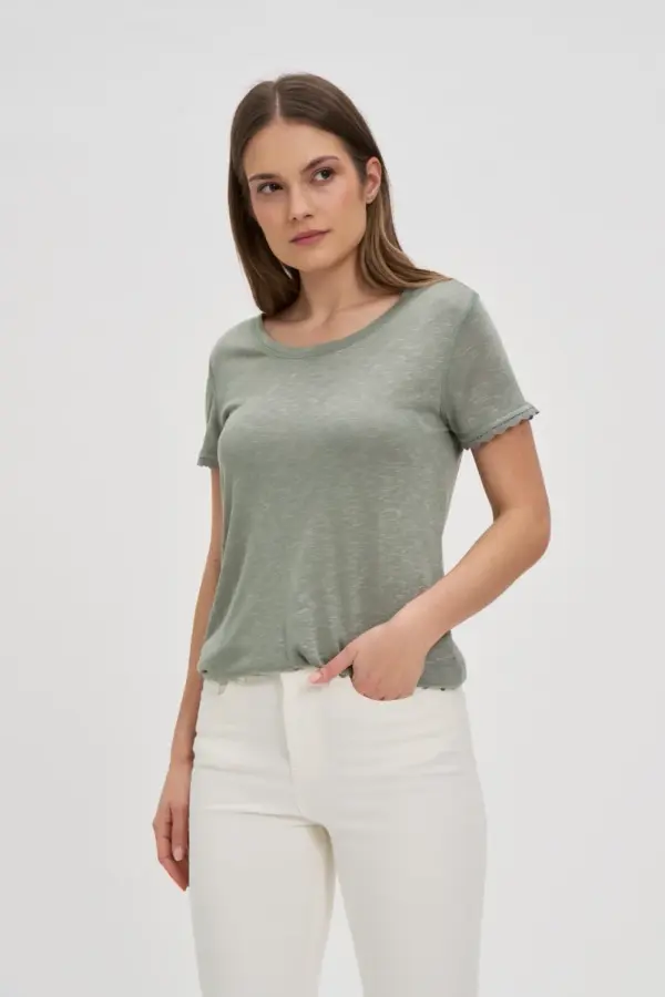Marisse Marisse Olive Short-Sleeved Blouse