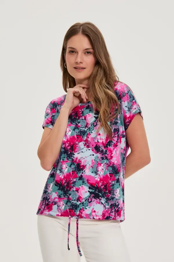 Marisse Marisse Patterned Fuchsia Blouse
