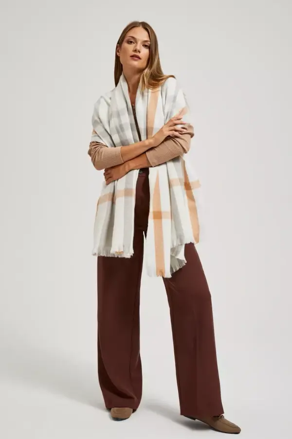 Marisse Marisse Pearl Checkered Scarf