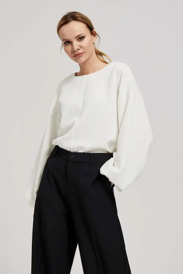 Marisse Marisse Pearl Puff Sleeve Sweatshirt