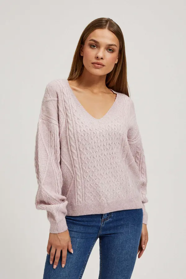 Marisse Marisse Pink V-Neck Sweater