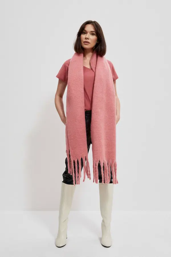 Marisse Marisse Plain scarf with fringes