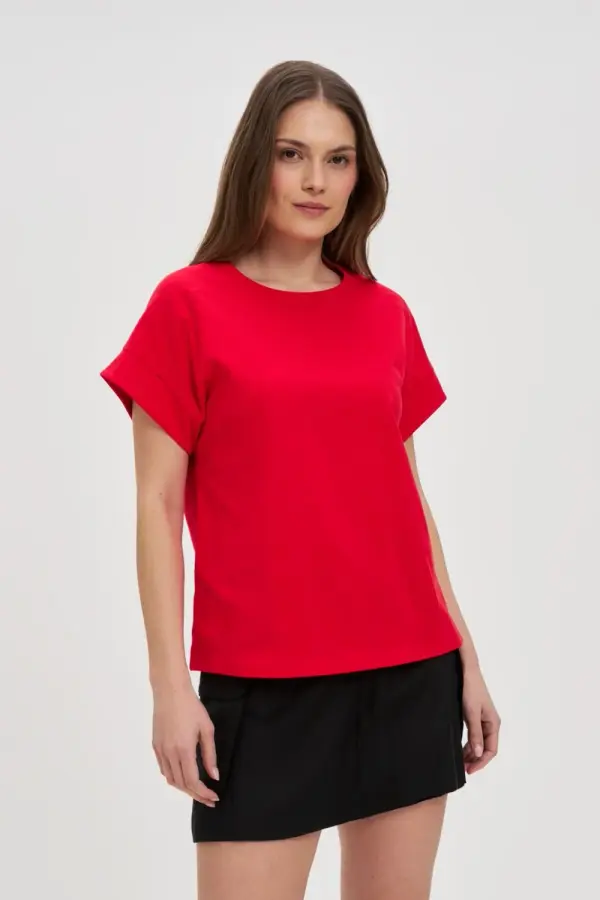 Marisse Marisse Red Cotton T-Shirt